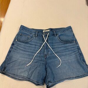Madewell Light Blue Denim Drawstring Shorts